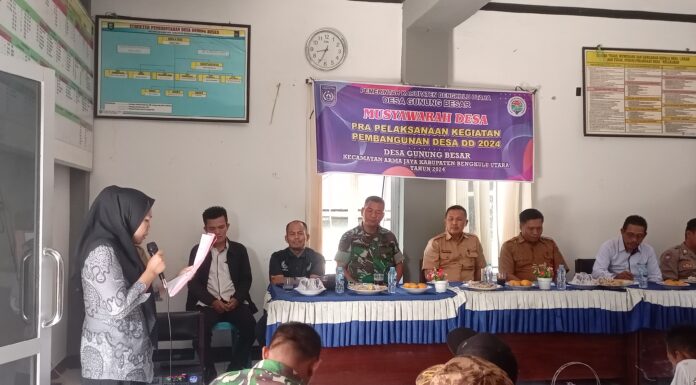 MUSDES Pra Pelaksana Kegiatan Pembangun Desa DD Tahun 2024 Desa Gunung Besar