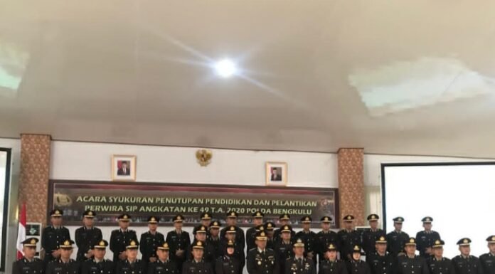 Polda Bengkulu Lantik Secara Virtual 35 Orang Perwira Baru