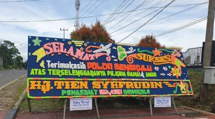 Sukses Amankan Pilkada, Polda Bengkulu Dikirimi Karangan Bunga