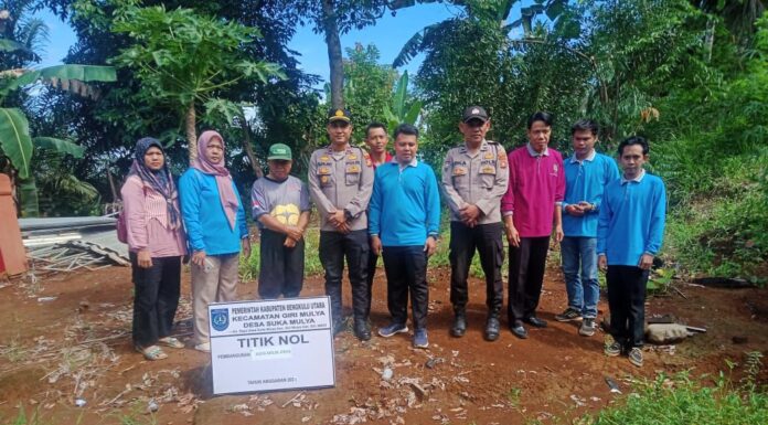 Pemdes Suka Mulya laksanaan Titik Nol Kios Desa, Mck dan Lampu Jalan Anggaran tahun 2024