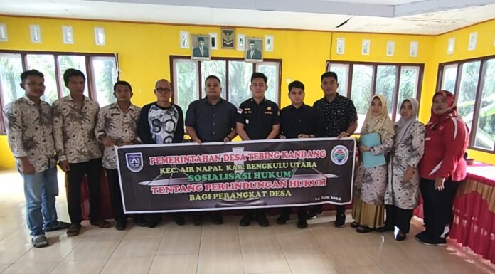 Pemerintah Desa Tebing Kandang Laksanakan Kegiatan Sosialisasi Hukum dan Perlindungan Hukum Bagi Perangkat Desa