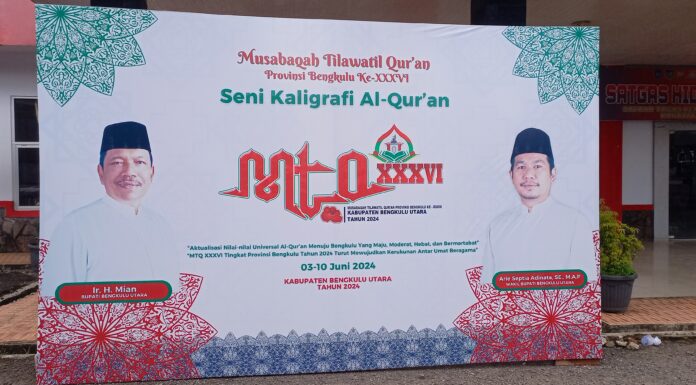 Bupati Bengkulu Utara Ir Mian Buka Acara Lomba Kaligrafi Qur’an Di Gedung Sahri Romli