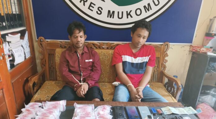 Polres Mukomuko Bekuk 2 Pelaku Kejahatan Pengedar Narkoba di Mukomuko, Satu Orang dari Kabupaten Pesisir Selatan