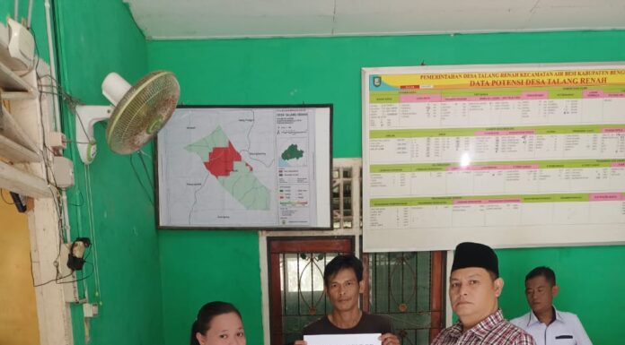 PEMDES TALANG RENAH SALURKAN BANTUAN LANGSUNG TUNAI UNTUK 9 WARGA PENERIMA MAMFAAT