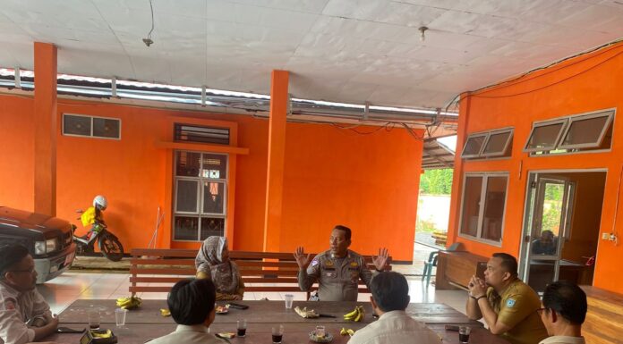 UNIT KAMSEL SATLANTAS POLRES BENGKULU UTARA MELAKSANAKAN KOORDINASI DENGAN DINAS PUPR dan BPBD KABUPATEN BENGKULU UTARA