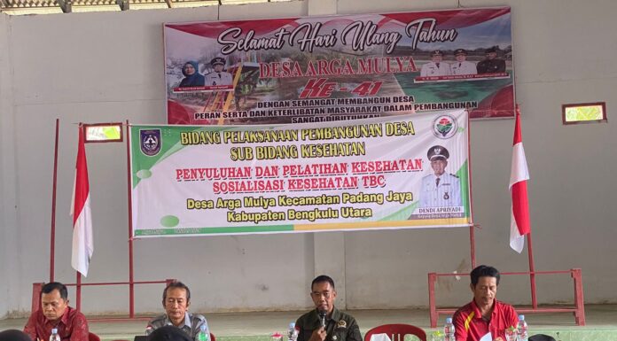 Kegiatan Penyuluhan Tuberculosis (TBC) di Desa Arga Mulya Kecamatan Padang Jaya