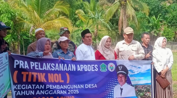 Pemdes Pagar Agung Gelar Titik Nol Kegiatan Pembangunan Peningkatan Jalan Lingkungan