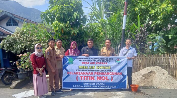 Titik Nol Pembangunan Jalan Lingkungan Desa Air Kopras Dusun 3 Tahun Anggaran 2025