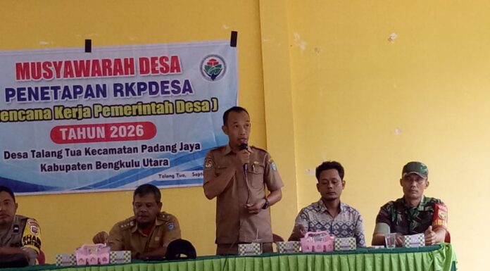 Pemdes Talang Tua Bersama BDP Gelar Musyawarah Desa RKPdes Tahun Anggaran 2026