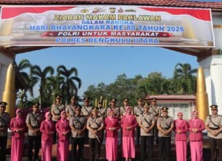 Peringati Hari Bhayangkara ke-80, Polres Bengkulu Utara Gelar Ziarah dan Tabur Bunga di TMP Ratu Samban
