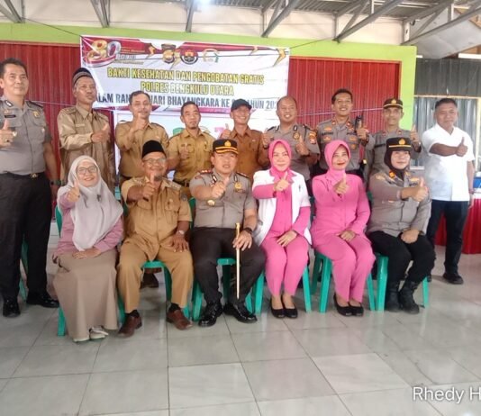 Dalam Rangka Memperingati Hari Bayangkara KE-80, Polres BU Gelar Bakti Kesehatan Di Desa Marga Sakti