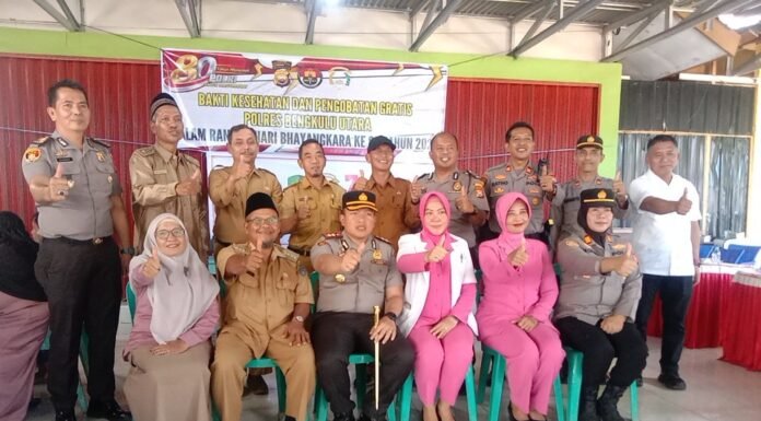 Dalam Rangka Memperingati Hari Bayangkara KE-80, Polres BU Gelar Bakti Kesehatan Di Desa Marga Sakti