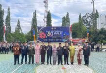 Sinergi TNI-Polri, Kodim 0423/BU Hadiri Upacara HUT ke-80 Bhayangkara