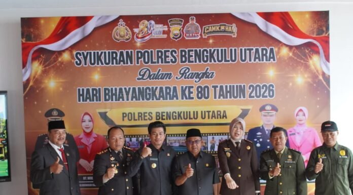 Bupati Bersama Polres Bengkulu Utara Khidmat Gelar Upacara dan Syukuran Hari Bhayangkara ke-80