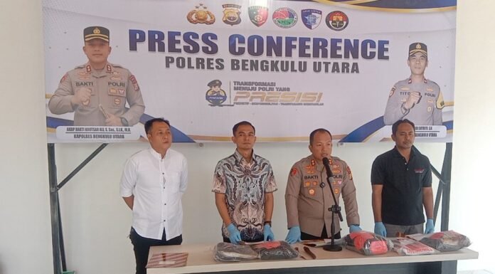Polres Bengkulu Utara Ungkap Kasus Penganiayaan Senjata Tajam di Alun-Alun Malim Paduko
