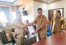 Serah Terima Jabatan Kepala dinas Perkebunan Bengkulu Utara Madeslianto, MS, S.Sos., M.A.P