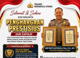 Polres Bengkulu Utara Raih Predikat WBK dan Pelayanan Prima dari Kapolri