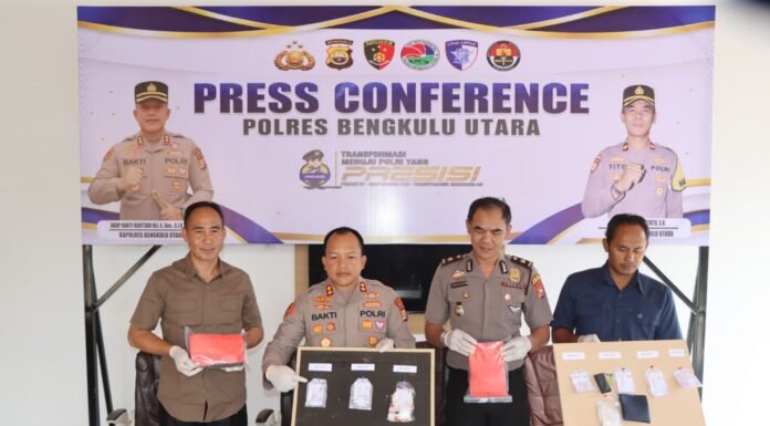 Polres Bengkulu Utara Berhasil Ungkap 7 Kasus Narkoba, 7 Tersangka dan 10,59 Gram Sabu Diamankan