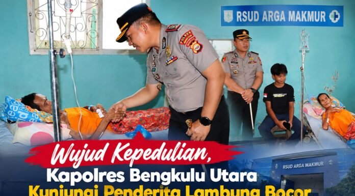 Wujud Kepedulian, Kapolres Bengkulu Utara Kunjungi Penderita Lambung Bocor di RSUD Arga Makmur