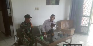 Jaga Keamanan dan Cegah Karhutla Koramil 423-04/Putri Hijau Jalin Komsos Bersama Warga Desa Kota Bani