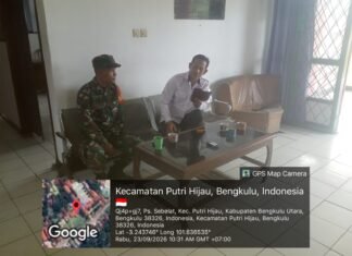 Jaga Keamanan dan Cegah Karhutla Koramil 423-04/Putri Hijau Jalin Komsos Bersama Warga Desa Kota Bani
