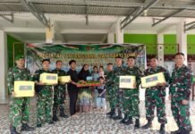 Dalam Rangka HUT TNI KE-81, KODIM 0423/BU Gelar Anjangsana Dan Bakti Sosial Ke Panti Asuhan Amanah