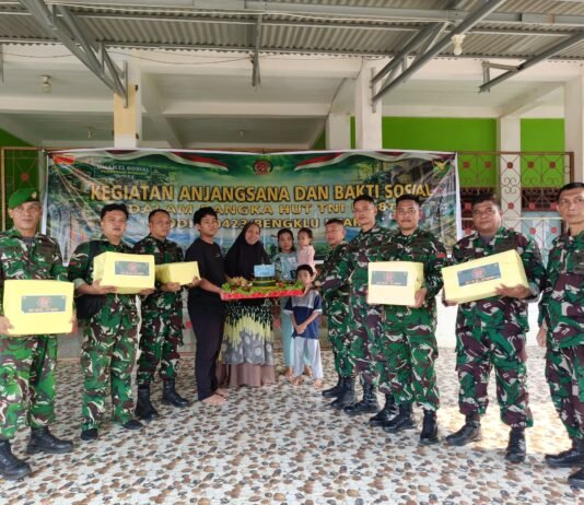 Dalam Rangka HUT TNI KE-81, KODIM 0423/BU Gelar Anjangsana Dan Bakti Sosial Ke Panti Asuhan Amanah