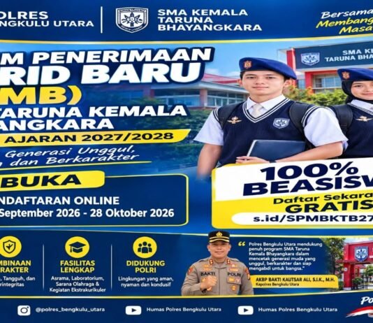 Polres Bengkulu Utara Dorong Putra-Putri Daerah Raih Beasiswa Penuh di SMA Kemala Taruna Bhayangkara TA 2027/2028