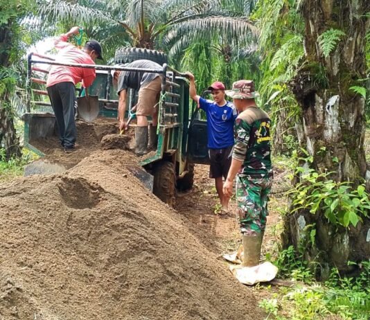 Kodim 0423 / Bu Terus Kebut Pembanguan Jembatan Perintis Garuda Bersama Masyarakat