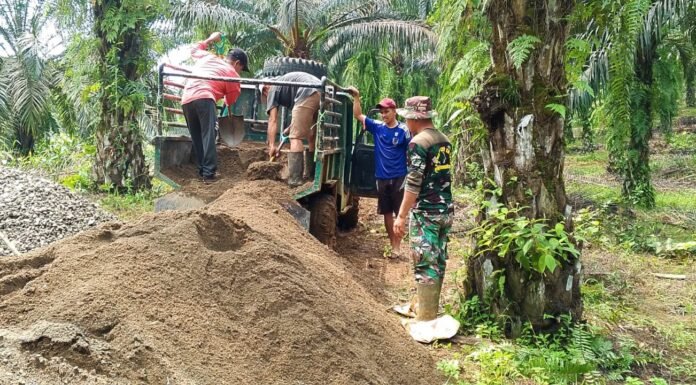 Kodim 0423 / Bu Terus Kebut Pembanguan Jembatan Perintis Garuda Bersama Masyarakat